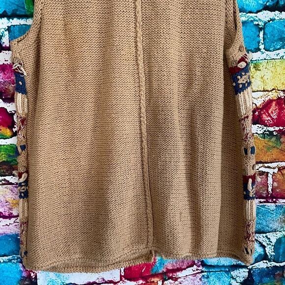 Vintage 1995 Eagle's Eye Sport Sweater Vest Size Medium Neutral Boho - Picture 8 of 9